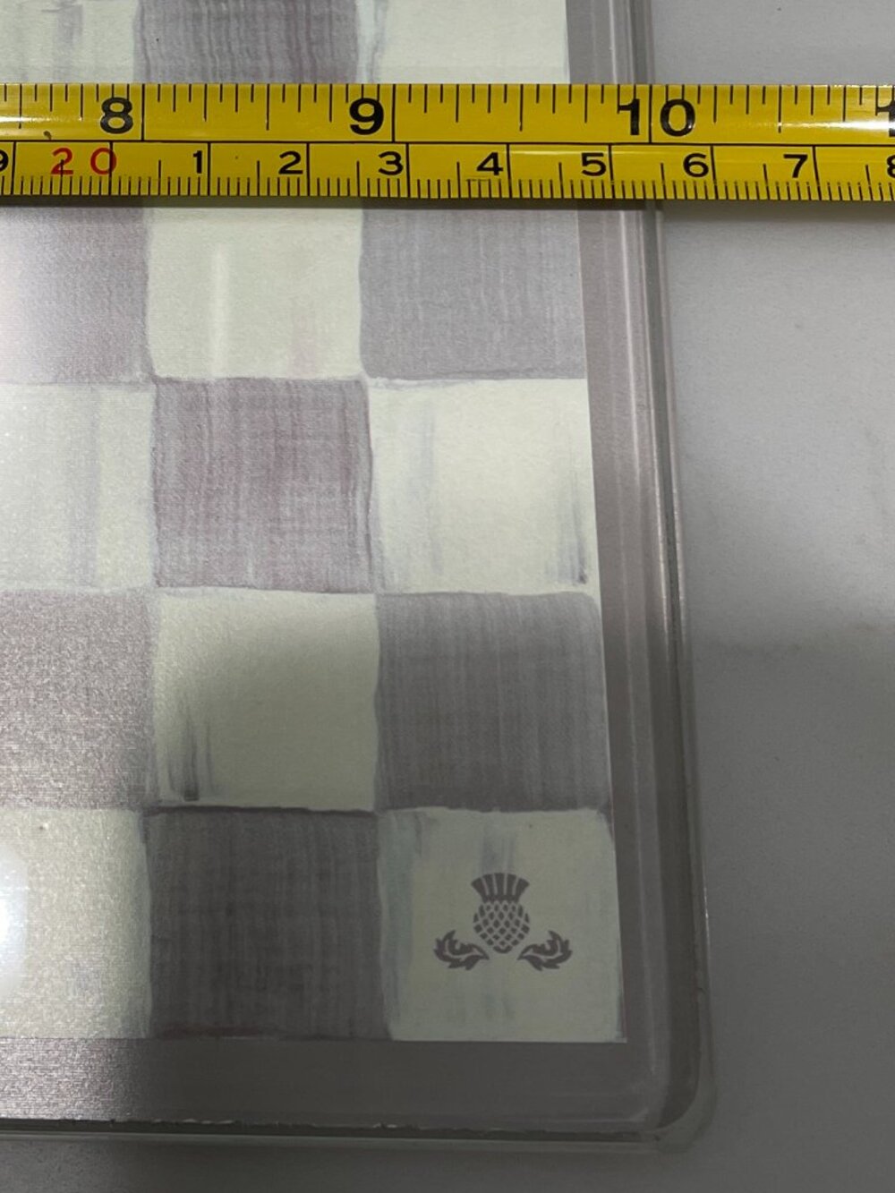 MacKenzie-Childs Sterling Check Small Glass Cutting Serving Board - Picture 15 of 15